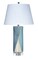 Jamie Young Company Hand Carved Diamond Table Lamp with Rolled Edge Drum Shade - 32" - Blue and White